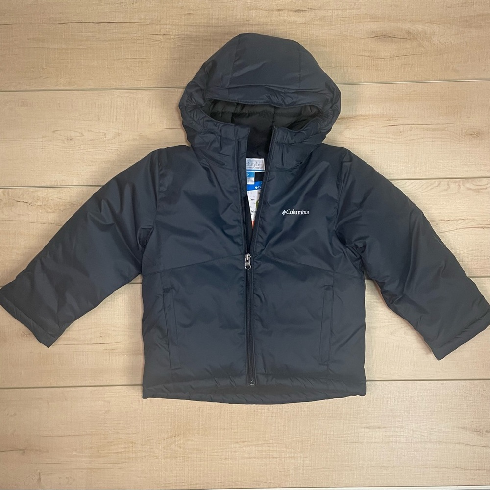 Columbia Kids XXS Dark Gray Omni Shield Insulated Hooded Winter Puffer Jacket